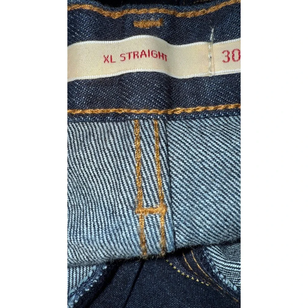 Levis Premium Straight Jeans Mens 30x31 Dark Wash Mid Rise Loose Fit A87010007